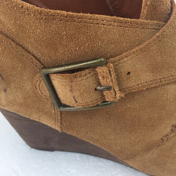 Lucky Brand Wedge Ankle Suede Boot. Brown. Sz 8.5. - Picture 4 of 7